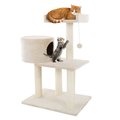 Pet Adobe 3-tier 31-inch Cat Tree Multilevel Tower with Scratching Posts, Bed and Toys for Cats/Kittens 133869QGI